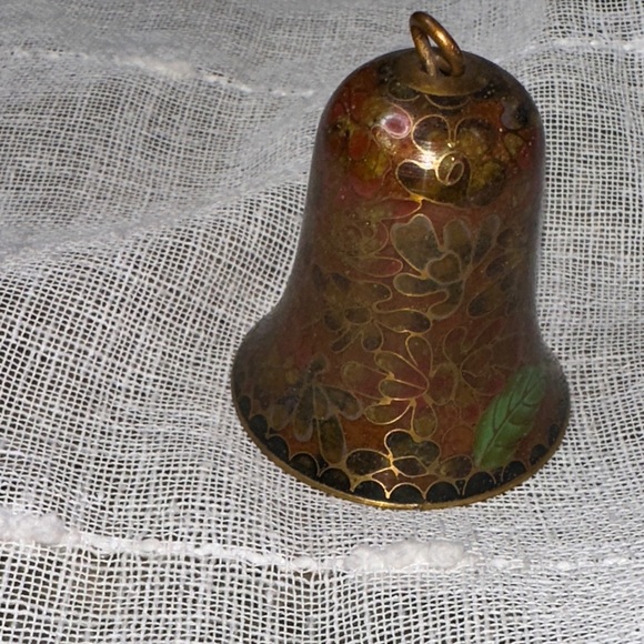 Vintage Lillian Vernon Chinese Cloisonné Bell 1980s 2" x 1.75" Flower Design EUC - Picture 3 of 9